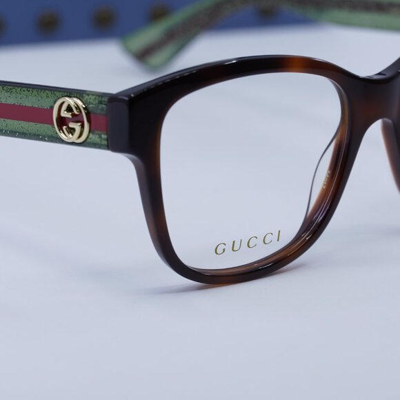 Final Price! Gucci GG0038ON 002 Havana/Green Eyeglasses 54mm - Picture 5 of 12